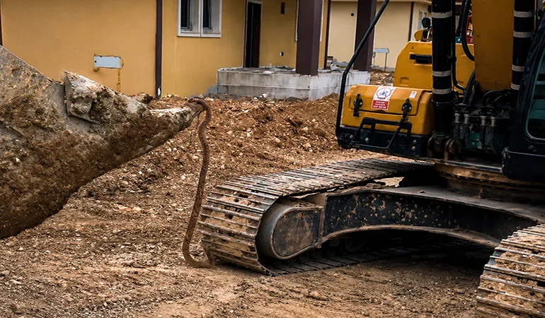 Kepçe Operatörü Devreye Girdi: Dev Yılan Böyle Çıkarıldı