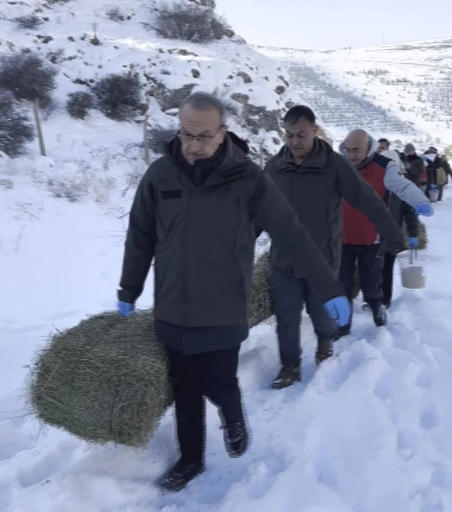 Vali Yavuz Karda Yaban Hayvanlarını Yalnız Bırakmadı